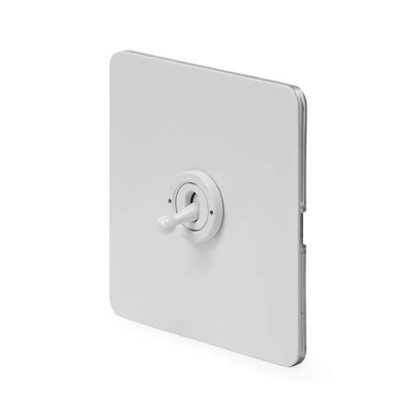 The Eldon Collection Flat Plate White Metal 20a 1 Gang 2 Way Toggle