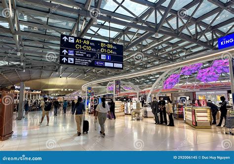 Interior Of Suvarnabhumi International Airport In Bangkok Thailand