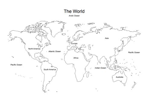 27 Printable World Map Outline Templates Free Printables