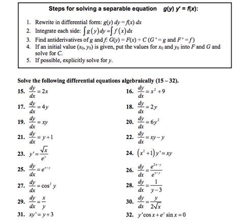 Solved Solve The Following Differential Equations Chegg Com