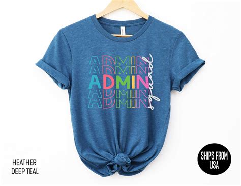 Admin Squad Shirt Colourful Admin Team Tshirt Front Office Etsy