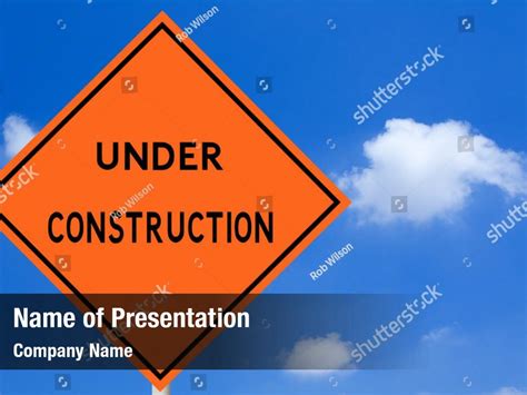 Under Construction Road Powerpoint Template Under Construction Road