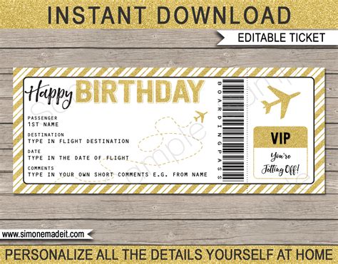 This could be a lot worse if you don't know that person very much and it's hard to say what he or she likes… Birthday Boarding Pass Gift Ticket | Ticket template, Boarding pass template, Concert ticket ...
