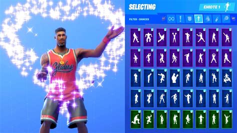 Jumpshot Skin Showcase With All Fortnite Dances And Emotes Youtube
