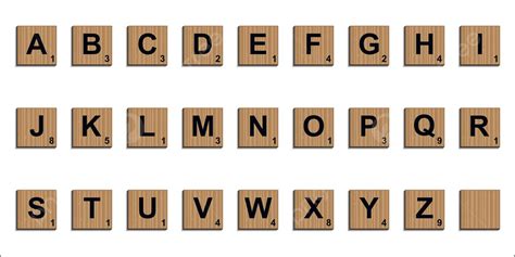 3d Wooden Scrabble Letterspuzzles For Board Game Design Vector Symbol