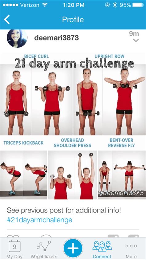 21 Day Arm Challenge Exercises Workouts Arm Challenge Weight Tracker