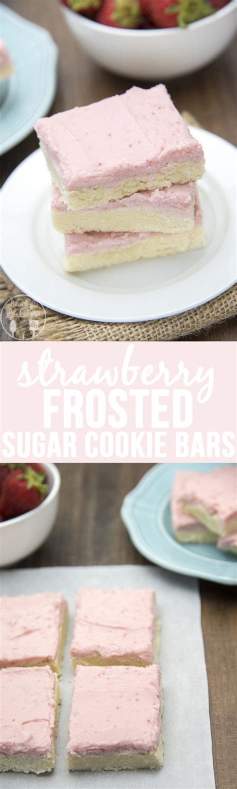 Strawberry Frosted Sugar Cookie Bars Lmldfood