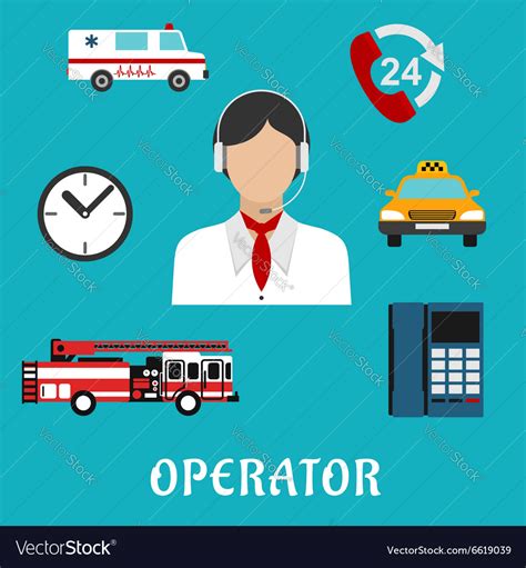 Dispatcher Or Operator Profession Icons Royalty Free Vector