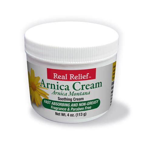 Real Relief Arnica Cream 4 Oz Soothing Cream