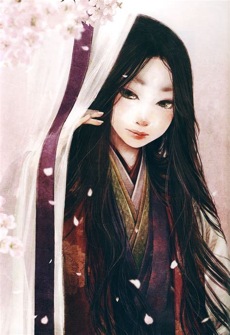 Anime Girl Artwork Beautiful Long Hair Kimono Wallpaper