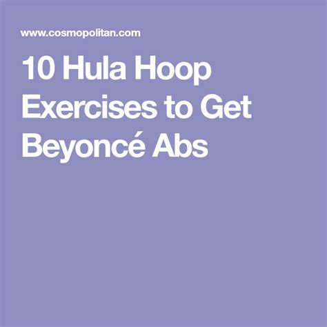 10 Hula Hoop Exercises To Get Beyoncé Abs Hula Hoop Workout Hula