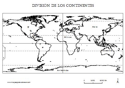 Mapa De Continentes Para Colorear