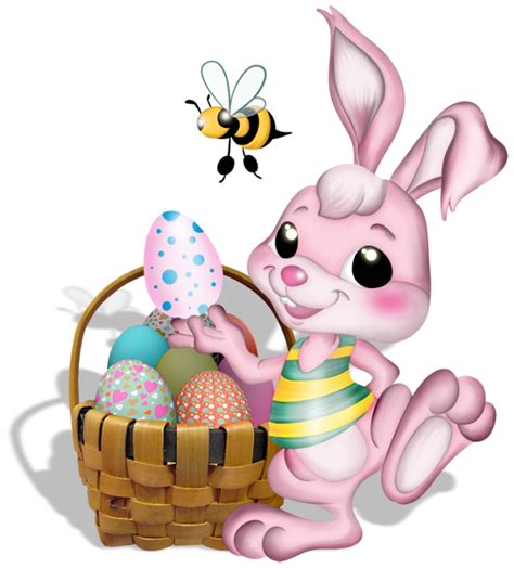 Pink Easter Bunny With Bee Png Picture Gallery
