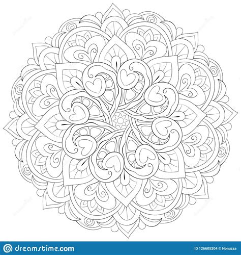 Adult Coloring Bookpage A Zen Mandala For Relaxing Activityzen Art