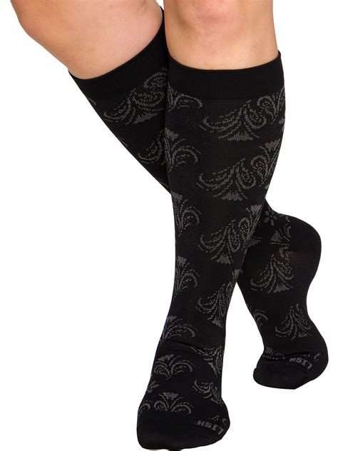In Bloom Wide Calf Compression Socks Graduated 15 25 Mmhg Knee High