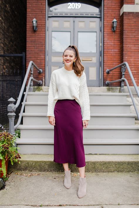How To Wear A Midi Skirt With A Chunky Sweater Jess Keys