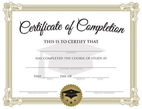 Now you don't have to waste a lot of time to create a design from scratch. Study Course Completion Certificate Template Download Printable PDF | Templateroller