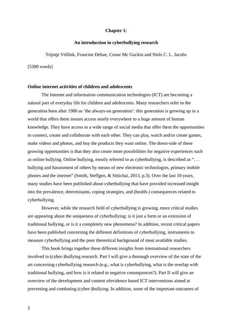 Background Of The Study About Bullying
