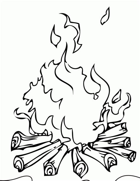 Campfire Coloring Page Coloring Home