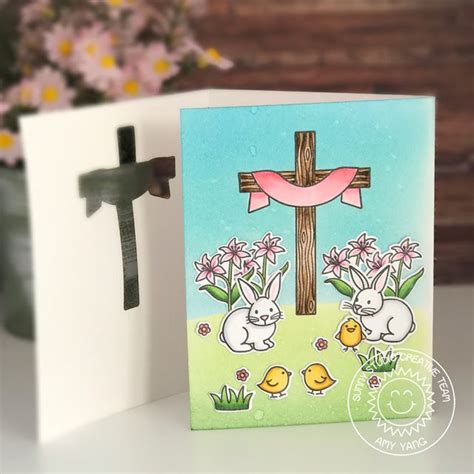 Sunny Studio Stamps Easter Wishes Tri Fold Easter Card By Amy Yang Tri