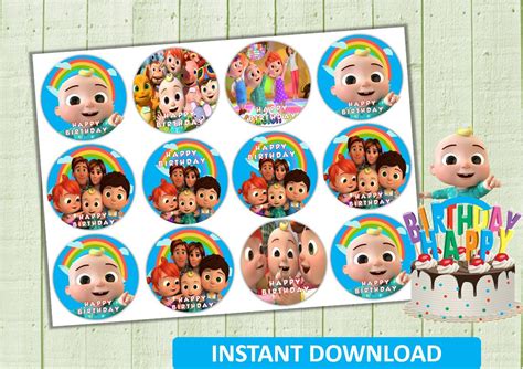 Free printable custom happy birthday banner diy is perfect so you can make a personalized happy birthday banner. Cocomelon toppers cocomelon Birthday Party | Etsy ...