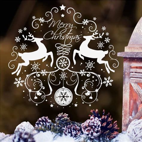 Die flüssige kreide lässt sich problemlos auf deinem fenster wieder abwischen, sodass. Kreidemarker Vorlagen Wunderbar Sale Merry Christmas Mit Hirschen Wandbild | Vorlage Ideen