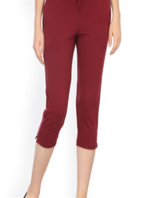 buy alba women maroon solid regular fit capris capris for women 1864595 myntra