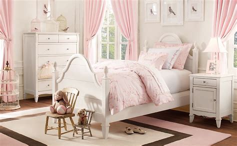 The set comes in a finish, and both the bed and case goods share the same turned legs and blunt arrow feet. Traditional Little Girls Rooms