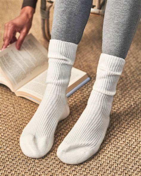 Soft White Cashmere Bed Socks Pure Collection