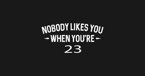 Nobody Likes You When You Re 23 Funny Birthday Nobody Likes You When 23 Magnet Teepublic