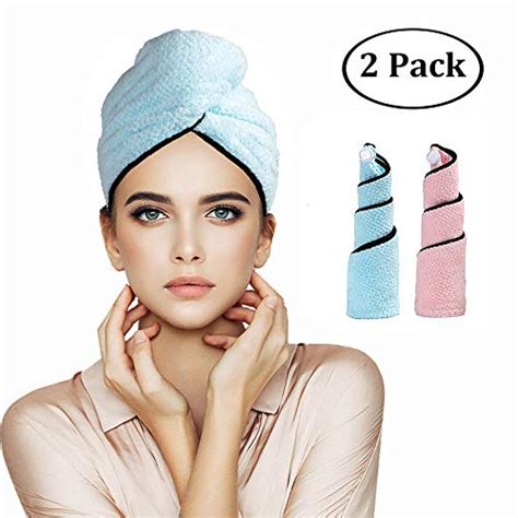 Orthland Microfiber Hair Towel Wraps For Women 2 Pack Quick Dry Anti