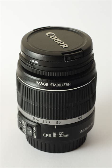 In response to demands of photographers, this standard zoom lens is designed with canon's optical image stabilizer technology while retaining the compactness and lightness of previous models. File:Canon 18-55mm IS.jpg - Wikimedia Commons