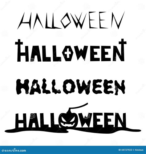 Formas Dibujadas Mano De La Fuente Para Halloween Stock De Ilustración
