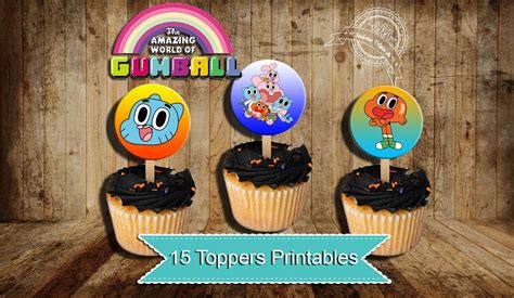 Amazing world of gumball toppers, Gumball and darwin cupcakes, Gumball