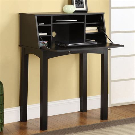 Folding work area is still present, but in addition to the practical nature of secretary desk, the glass cockpit gives a. Modern Black Secretary Desk | Office Furniture