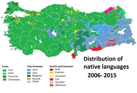 Ethnolinguistic Map Of Turkey 2006 2015 Europe