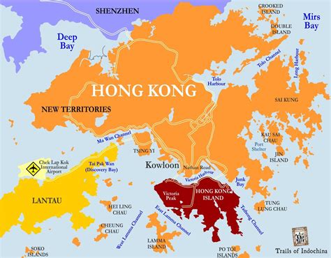 Trails Of Indochina Hong Kong Map Hong Kong Island Hong Kong
