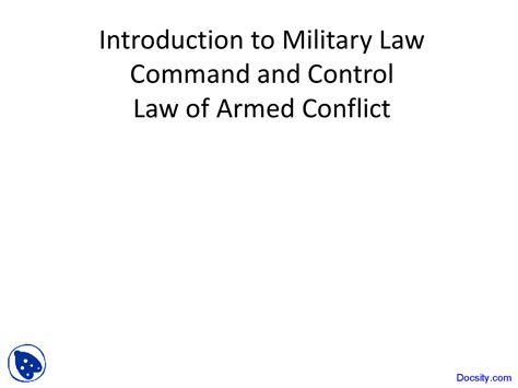 Law Of Armed Conflict Military Law Lecture Slides Docsity
