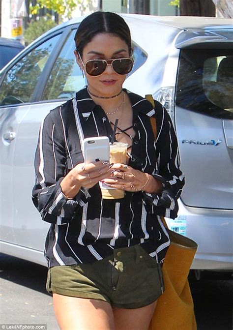 Vanessa Hudgens Forgets To Zip Up Her Tiny Green Shorts In Weho Daily