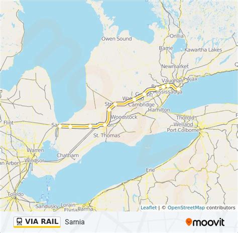 Via Rail Route Time Schedules Stops And Maps Sarnia