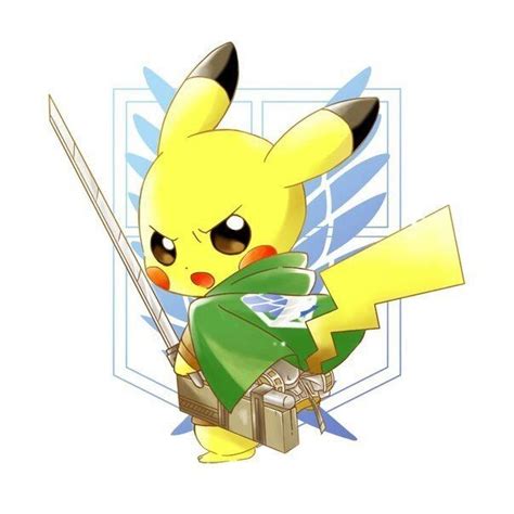 Shingeki No Kyojin Crossover Pokemon Pikachu Drawing Pikachu Art