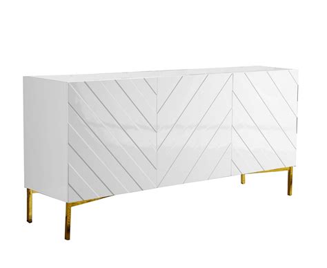 Shop with afterpay on eligible items. Collette Sideboard/ Buffet (White/ Gold) by Meridian ...