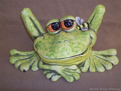 Handmade Ceramic Large Garden Frog Fine Art Ceramics Art And Collectibles