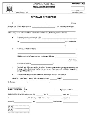 Affidavit Of Support Philippines Fill Out And Sign Printable Pdf My