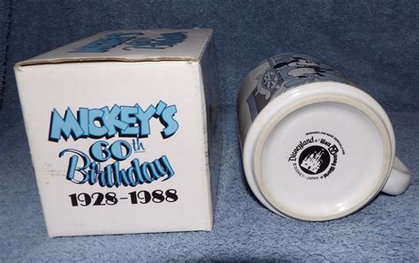 Disney Vintage Mickey Mouse 60th Birthday Cup Disneyland 1988 Ebay