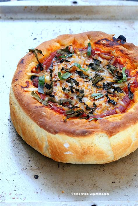 How to make vegan pizza. Vegan Deep Dish Pizza Recipe - 20 min Crust! - Vegan Richa