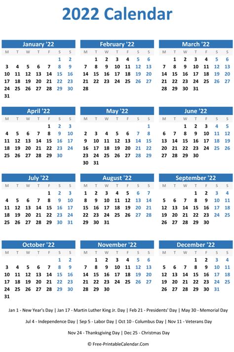 Year calendar 2022 printable free australia. 2022 Yearly Calendar