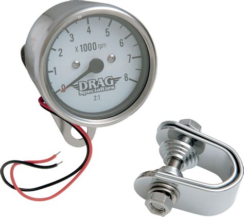 Drag Specialties Chrome 24 Mini Mechanical 12mm Tachometer For Harley