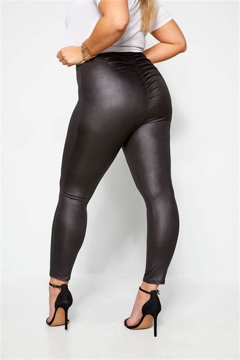 Limited Collection Geraffte Leggings Schwarz Yours Clothing