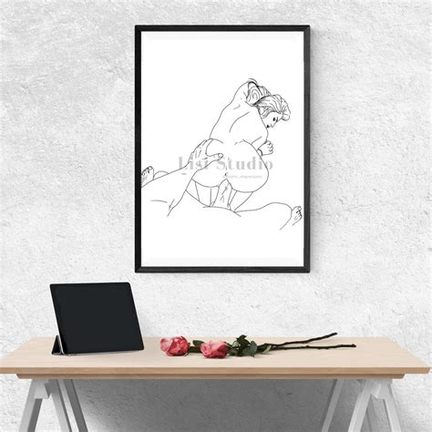 Couple Making Love Sex Line Drawing Art Line Couple Sex Etsy